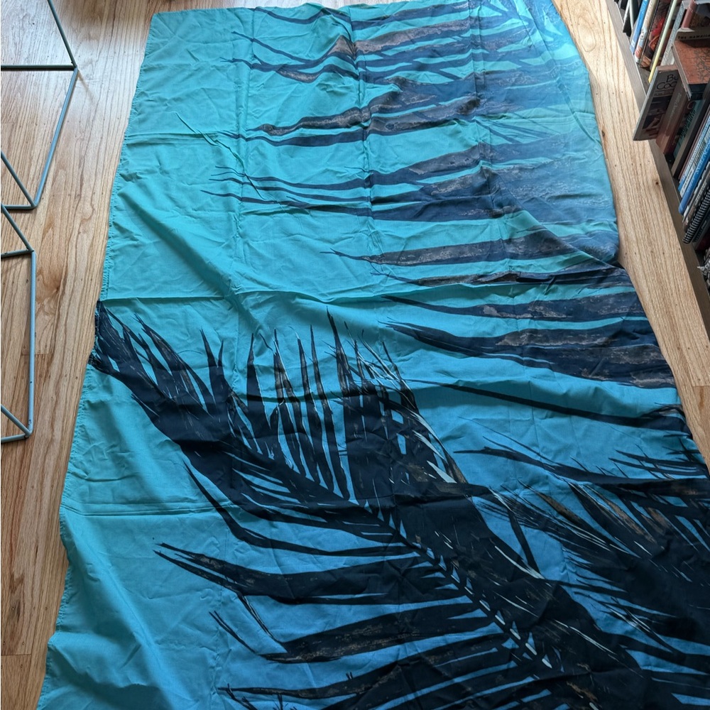 NEW ALOHA Collection Tulum Pareo  Blue and Black Tropical Fabric